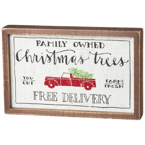 Family Owned Christmas Trees Inset Box Sign - Picture 2 of 3